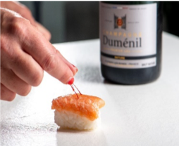 Champagne Duménil et sushi