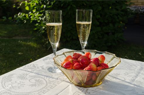 Accord entre champagne et fraise